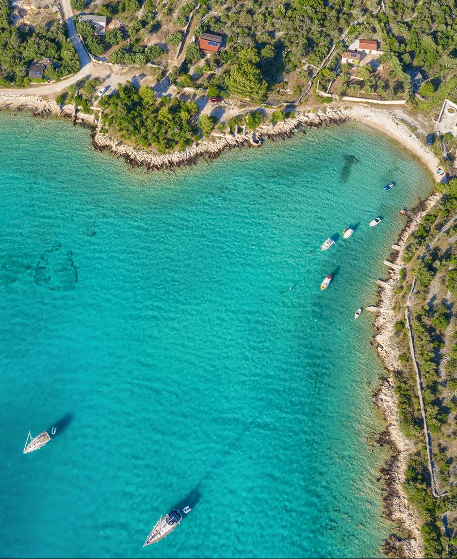aerial photo of beach Stari Trogir at Sevid Croatia
