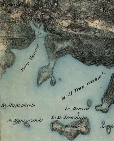 stara karta s nazivom Porto Manera